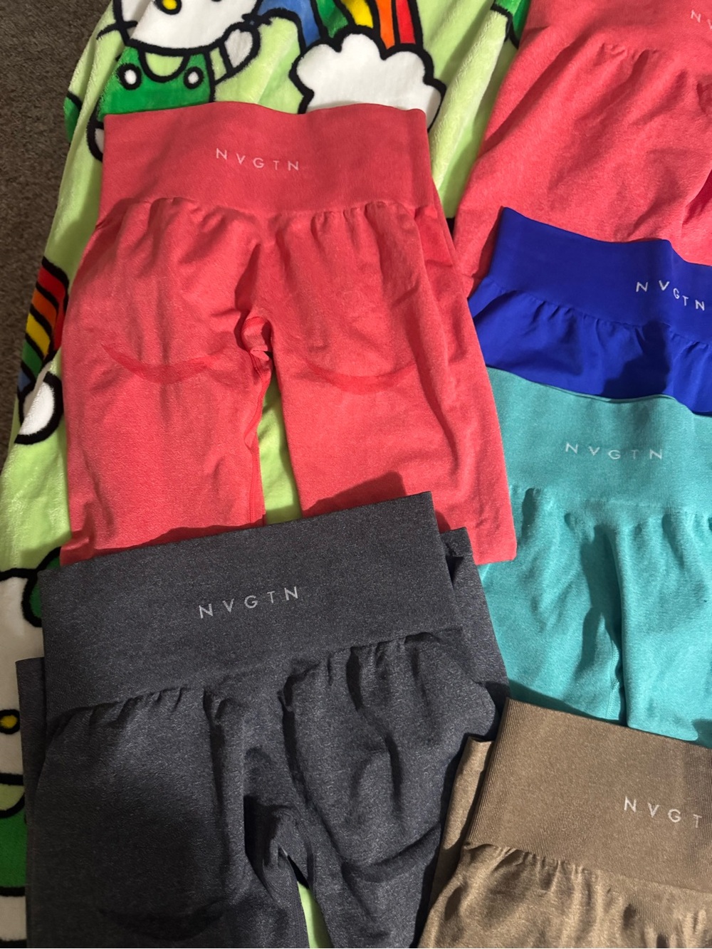 NVGTN Seamless Biker Shorts Pack - Coral, Royal Blue, Teal, Charcoal, Brown